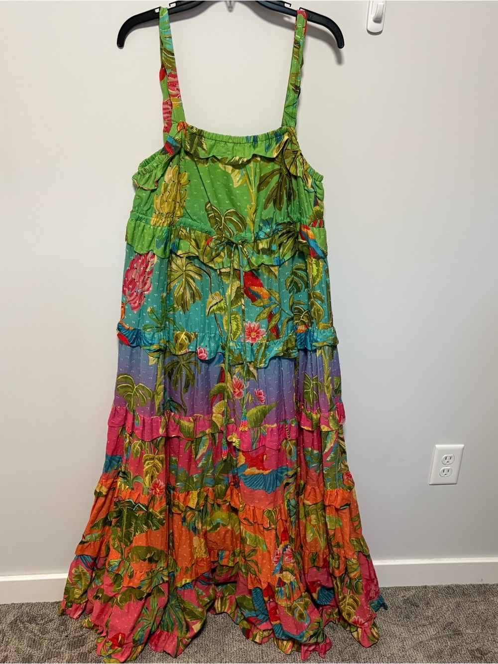 Farm Rio Ombré Forest Maxi Dress tropical size XL - Picture 2 of 11